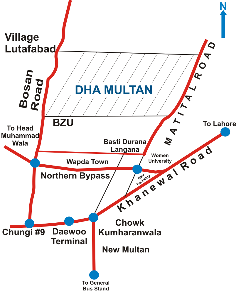 DHA Multan Map